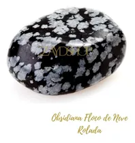 Pedra Rolada Obsidiana Floco De Neve Intuição E Proteção 