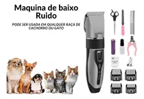 Máquina Tosa Aparador De Pelos Profissional Sem Fio P/ Pet Cor Cinza 110v/220v