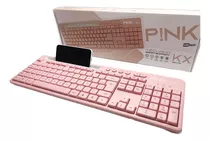 Teclado Multimídia Usb Pink Smart Support Smartphone Usb