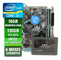 Kit Upgrade Intel I3 Memoria 16gb, Ssd 120gb, Placa Mãe 1155