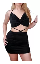 Vestido De Fiesta, De Noche, Sexy, Negro, Talles S Y M