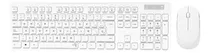 Kit De Teclado E Mouse S/fio Wireless Branco Abnt2 Português