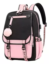 Mochila Impermeable Kawaii Estilo Coreano Notebook Usb Atrix