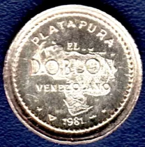 Mini Medalla De Plata Pura Simón Bolívar Doblón Venezolano 