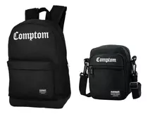 Kit Compton Mochila Trabalho Multiuso Mas Shoulder Bag Normal Preto