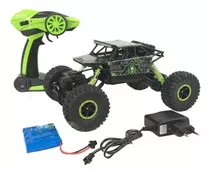 Carrinho Controle Remoto 4x4 Truck Off Road + Bateria Extra Cor Preto