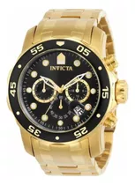 Relógio Luxo Invicta Pro Diver Banhado Ouro 100% Original 