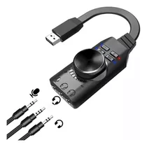 Tarjeta De Sonido Gamer Usb Externa Audio 7.1 Con Cable 