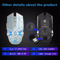 Mouse Bluetooth Inalambrico 2 En 1 