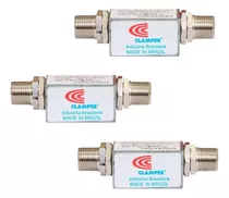 Kit 3 Peças- Clamper Cabo Protetor Raios Surtos Cabo Coaxial