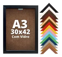 Moldura Tamanho A3 30x42 | C/ Vidro | Excelente Qualidade Cor Preto