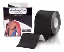 Cinta De Kinesiología, Cinta Muscular Adhesiva, Color Negro, Vendaje