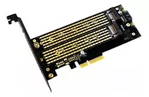 Placa Adaptador Pcie X4 Dual M.2 Ssd Nvme Y Ssd Sata 22110