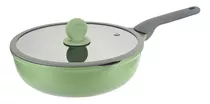 Sartén Hamilton Beach Hco103 Wok 30 Cm Aluminio Verde Y Gris