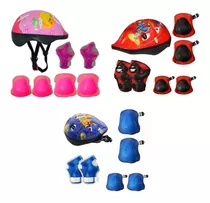 Kit Infantil Proteção Bicicleta Capacete Patins Skate Cores