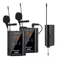 Microfono Inalambrico Lavalier Sistema Doble Uhf Profesional