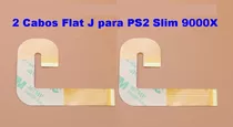 Kit 2 Cabos Flat Ps2 Slim Tipo J Playstation 2 