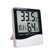 Lcd Temperatura Humedad Medidor Reloj Higrómetro Interi Otec