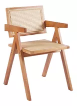 Silla Sitial Butaca Chandigarh Madera Rattan Natural