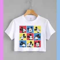 Cropped Mickey Mouse Color Top Disney Camiseta Feminina