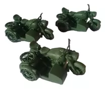 2 Miniaturas Plástico Moto Antiga Militar 2ª Guerra (diorama