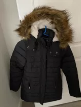 Parka Negra Talle 9/10 Abercrombie