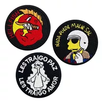 Pack Parche Bordado Simpsons Hellfish Burns Malir Sal Amor 3