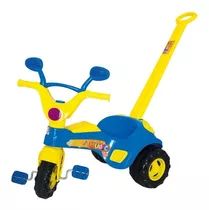 Triciclo Azul Baby Music Velotrol Com Haste E Som Cotiplás