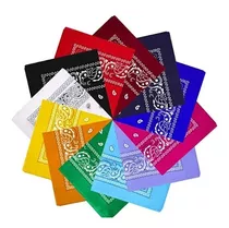 Pañoletas Bandanas Arabescos Estampadas Colores 45 Cmx 45 Cm