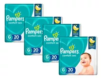 Kit 4 Fraldas Pampers Confort Sec Tamanho G 80 Unidades