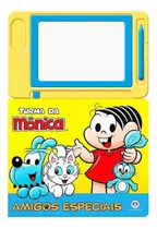 Livro Infantil Capa Super Dura Cartonado Com Lousa Mágica + Caneta De Desenho - Desenhe E Apague - Turma Da Mônica Amigos Especiais  - Ciranda Cultural