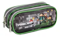 Estojo Infantil Masculino Escolar Grande Menino Gamecraft Cor Verde