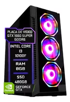 Pc Gamer Fácil Intel I3 10100f 8gb Gtx 1660 Super Ssd 480gb