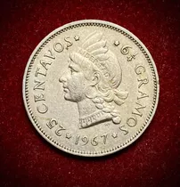 Moneda 25 Centavos República Dominicana 1967 Km 20 A.1