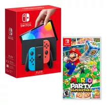 Consola Nintendo Switch Oled Neon + Mario Party Superstar