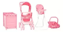 Set Para Muñecas 4 Pz Prinsel Porta Bebe Cuna Carreola Silla