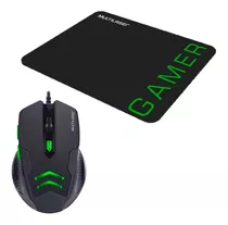 Combo Mouse Gamer 3200 Dpi Usb E Mousepad Verde Multilaser