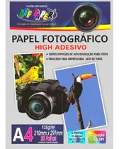 Papel Fotográfico A4 Adesivo 135g Off Paper 20 Folhas