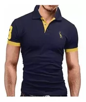 Playera Tipo Polo Moda Slim Fit Strech Fresca Casual Jir Am7