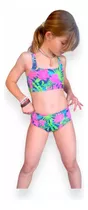 Malla Bikini Cali Niña Uvupf50+ Top Tiras + Bombi Tropical 