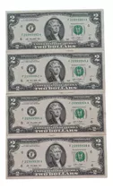 Billetes Mundiales: Estados Unidos 4 Billetes 2 Dolares 2013