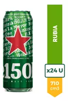 Cerveza Heineken Rubia Lata 710ml 150 Años Pack X24
