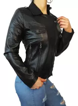 Campera E. Cuero Cruzada Mujer Importada Ce1 - 8615 Jiao