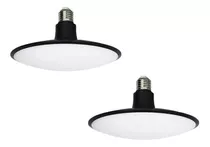 Lampara Enroscable Techo Foco Ahorrador Luz Blanca Led 15w Color Negro