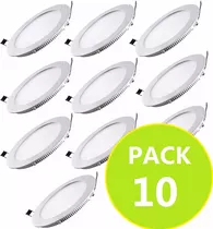 Pack 10 Foco Panel Embutido Led Placa 18w 