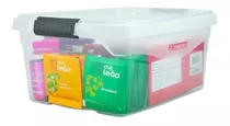 Caja Organizadora De Plástico De 6 Litros Con Cierre De Tapa Sanremo, Color Transparente