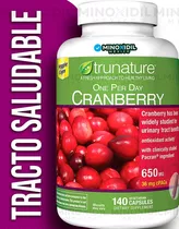 Trunature Cranberry 650mg (140 Cápsulas) One Per Day Sabor Arándano