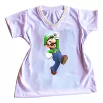 Camiseta Camisa Personalizada Infantil Do Super Mario Mod19