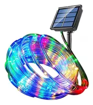 Manguera Luz Led Navideña Carga Solar Multicolor Decorativa 