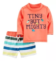 Malla Bebe Carters Bermuda + Remera Uv Talle 12m Cod 035